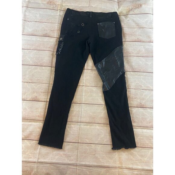 Devil's Fashion Women's Black Steam Punk Gothic Detailed Jeans - Medium - Picture 11 of 12